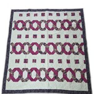 Handmade Turnabout Patchwork Quilt Lap Child 48" x 55"